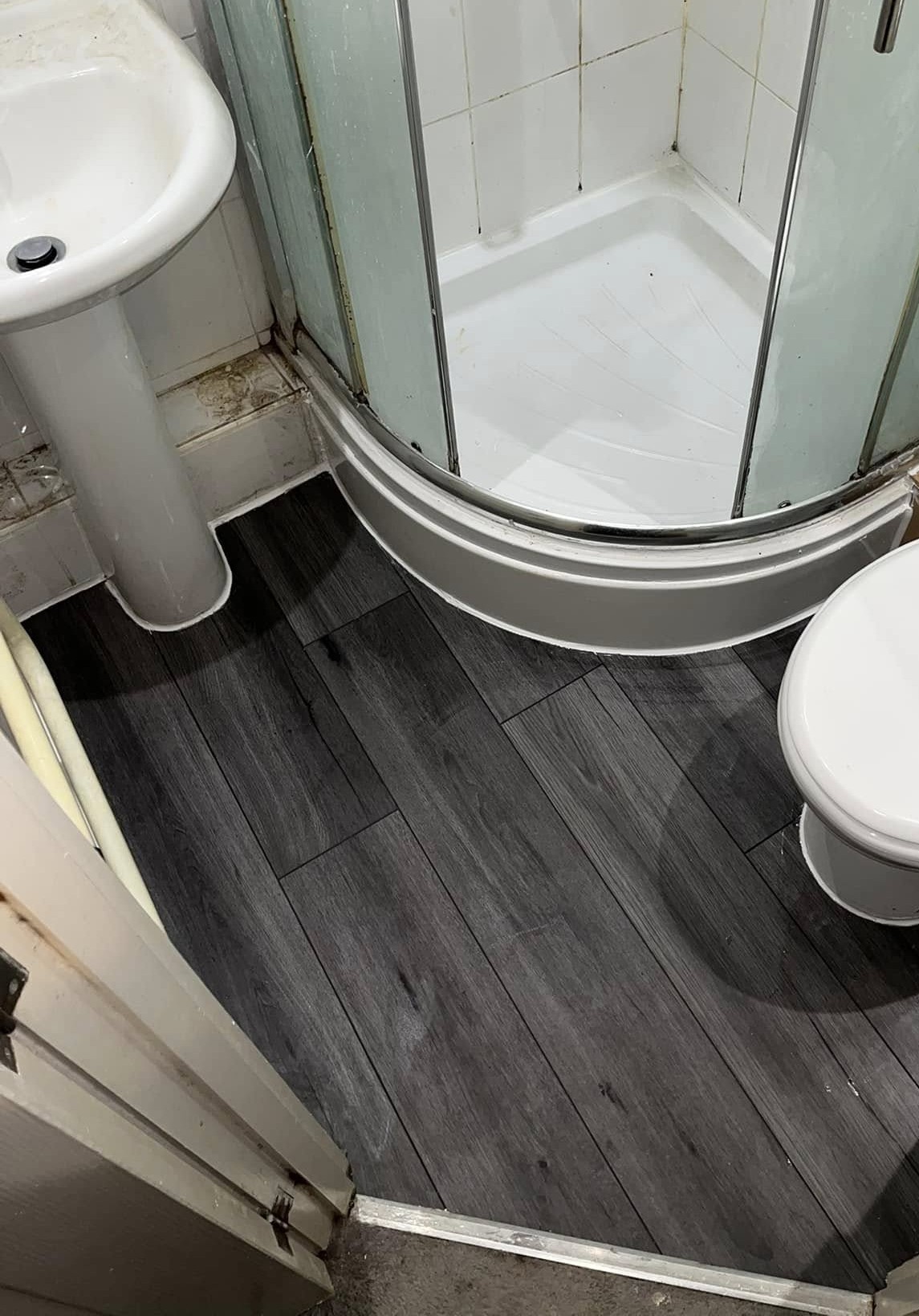 After bathroom floor repair